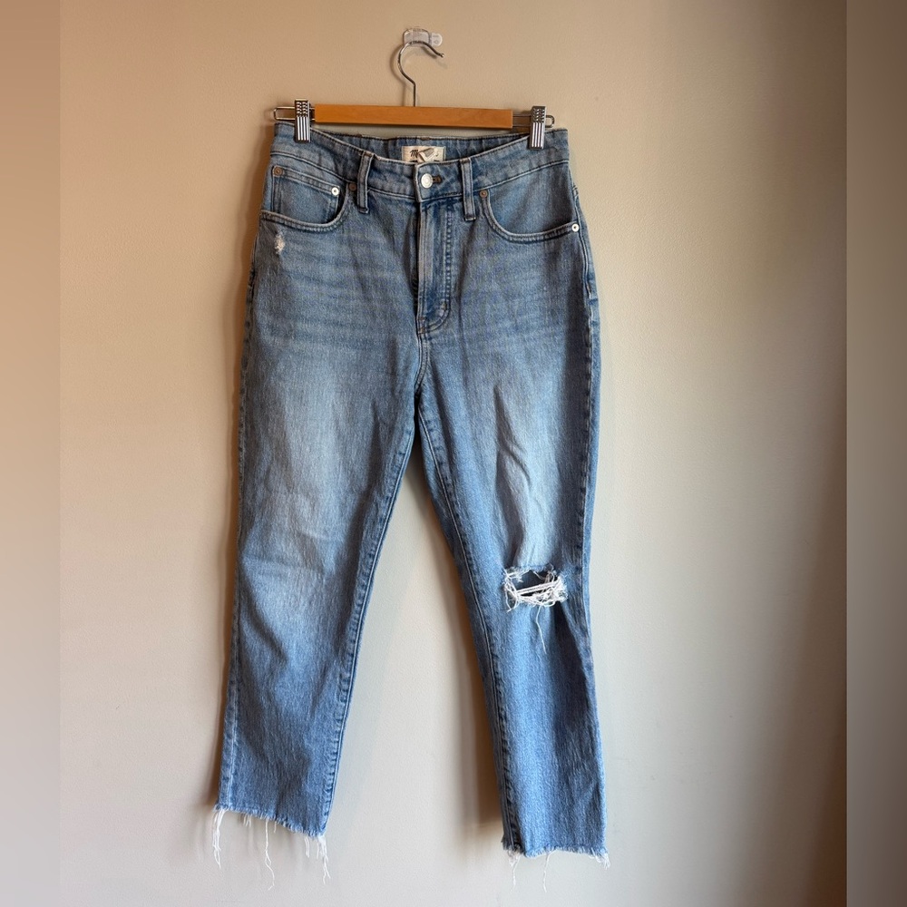 Madewell The Curvy‎ Perfect Vintage Jean Distressed Blue Jeans Size 28